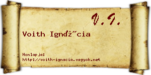 Voith Ignácia névjegykártya
